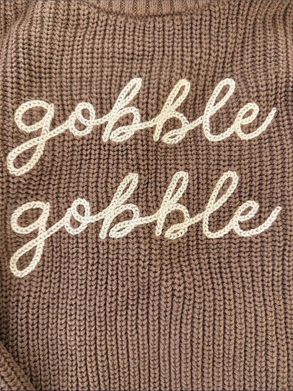 Kids Taupe 'Gobble Gobble' Knit Sweater